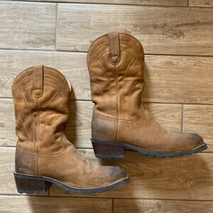 Tecovas The Bandera Ranch Wear Size 12.5 EE Work Boots Cowhide Leather Brown